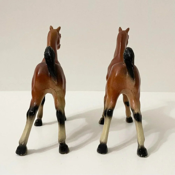 Vintage 1975 Lot of 2 Imperial Toy Horses Made in Hong Kong Horse Toys - Picture 4 of 16